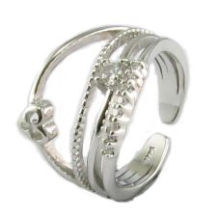 Moderne personalisierte Design Silber Schmuck Mode 925 Sterling Silber Ring mit CZ Stein Ring R10558